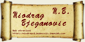 Miodrag Bjeganović vizit kartica